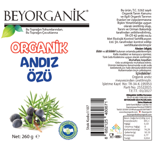 Organik Andız Özü (260 gr) Beyorganik