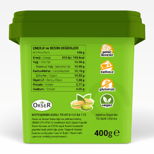 Organik Antep Fıstıklı Vegan Dondurma (400 gr) Baldo