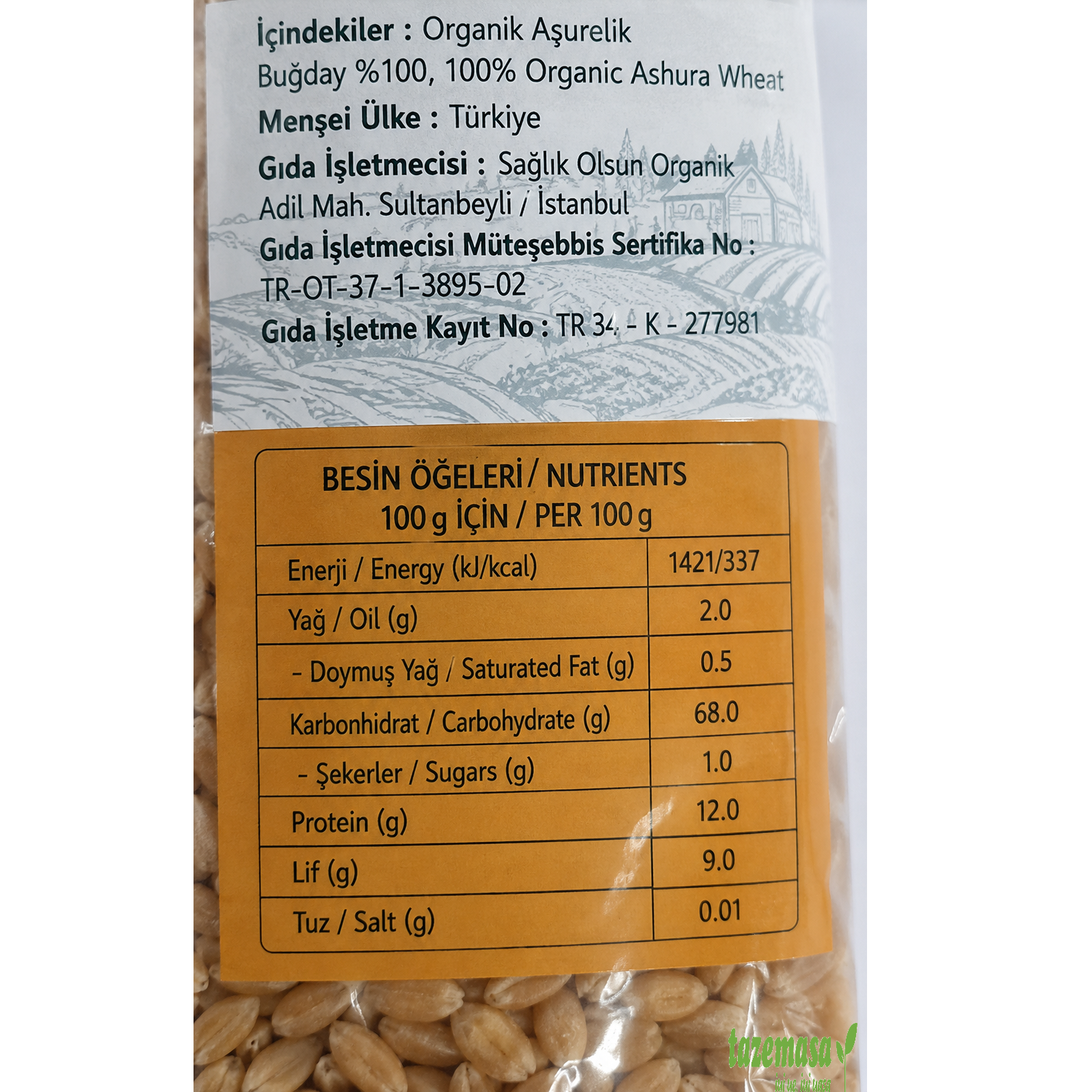 Organik Aşurelik Buğday (500 Gr) Qünn