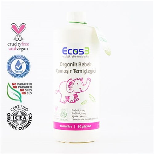Organik Bebek Çamaşır Temizleyici (1000 ml) Ecos3
