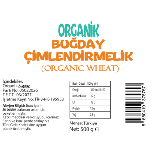 Organik Buğday Çimlendirmelik (500 gr) Beyorganik