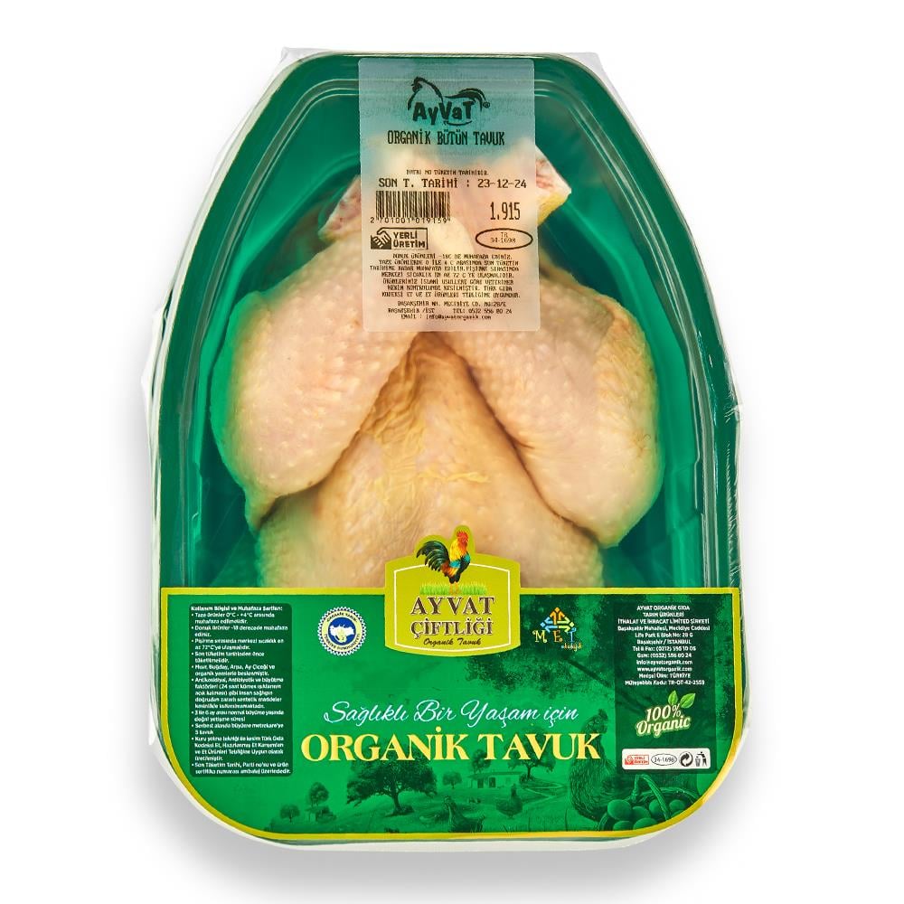 Organik Bütün Tavuk (1,5 kg) Ayvat Çiftliği