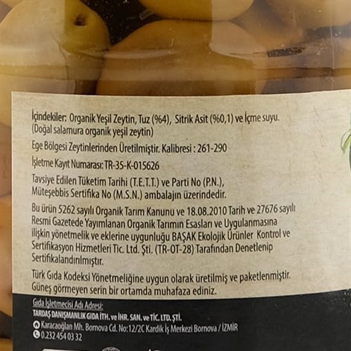 Organik Çizik Yeşil Zeytin (420 gr) Egenin