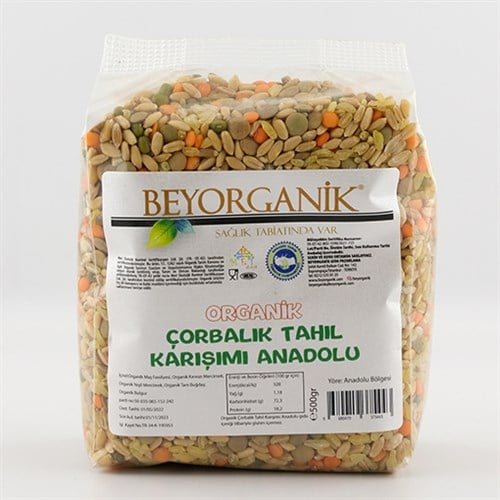 Organik Çorbalık Tahıl Karışımı - Anadolu (500 gr) Beyorganik(Pestisit ve Aflatoksin Analizli)