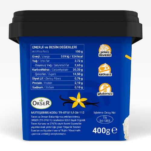 Organik Çubuk Vanilyalı Dondurma (400 gr) Baldo