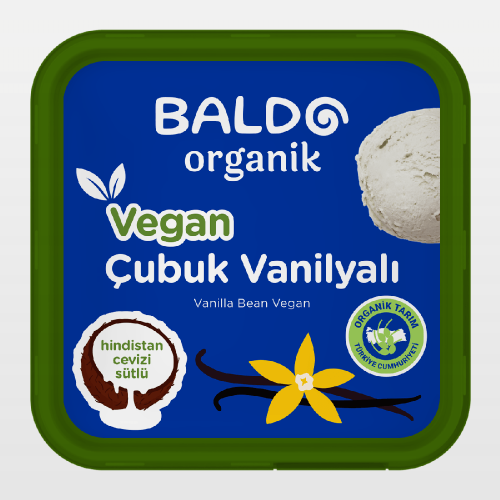 Organik Çubuk Vanilyalı Vegan Dondurma (400 gr) Baldo