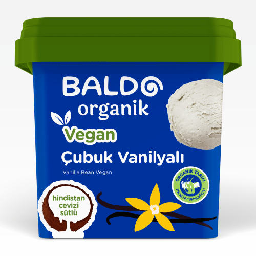 Organik Çubuk Vanilyalı Vegan Dondurma (400 gr) Baldo