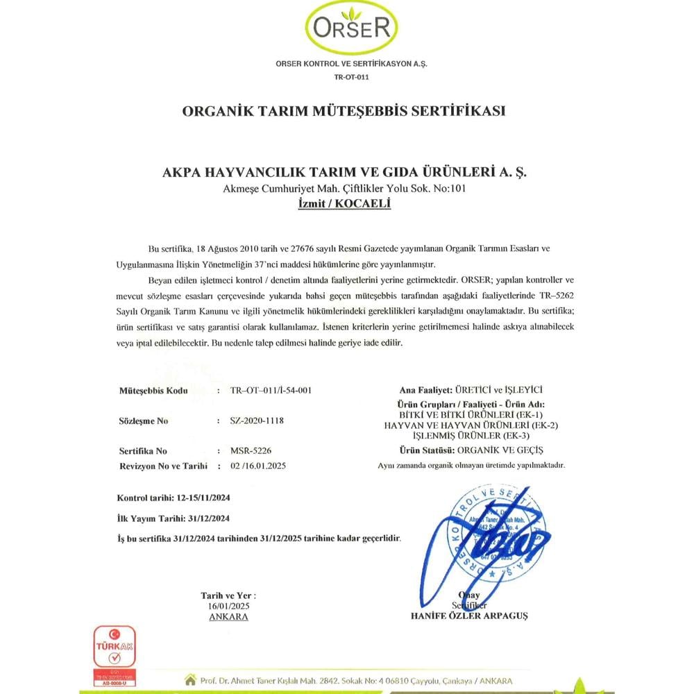 Organik Dil Peyniri (300 gr) Akmeşe