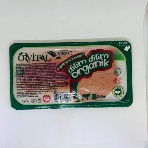 Organik Dilimli Dana Salam (60 gr) Orvital