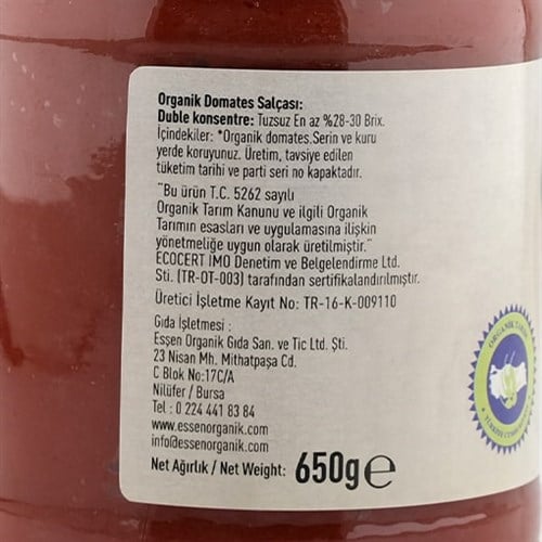Organik Domates Salçası (650 gr) Essen