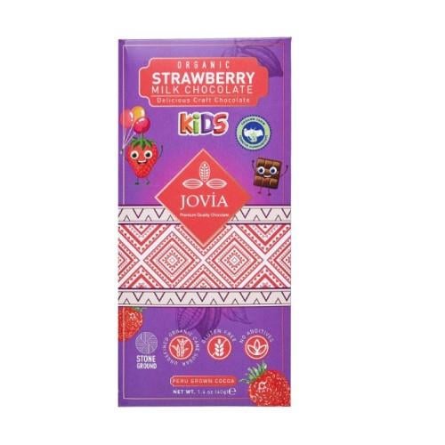 Organik Çilekli Çikolata, Kids (40 gr) Jovia