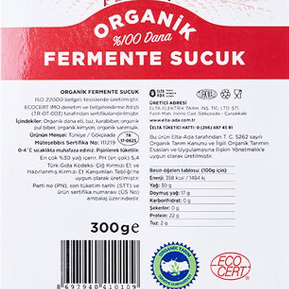 Organik Fermente Sucuk (400 gr) Ada