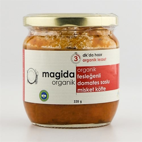 Organik Fesleğenli Domates Soslu Misket Köfte (320 gr) Magida