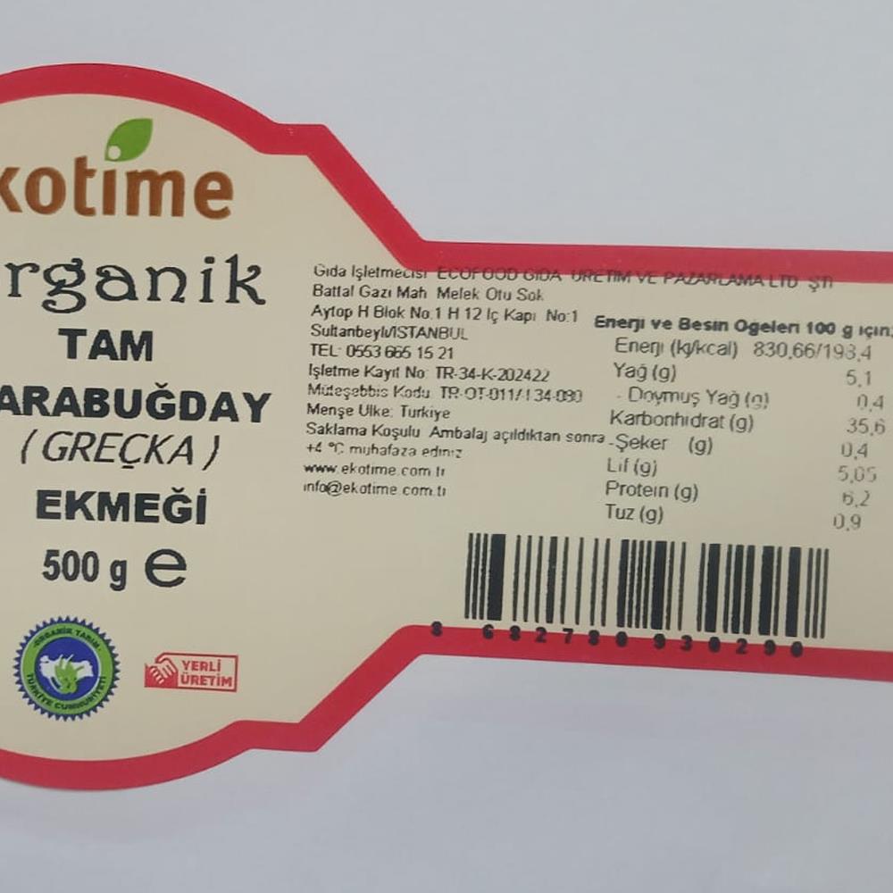 Organik Glutensiz Karabuğday Unu (1 kg) Ekotime