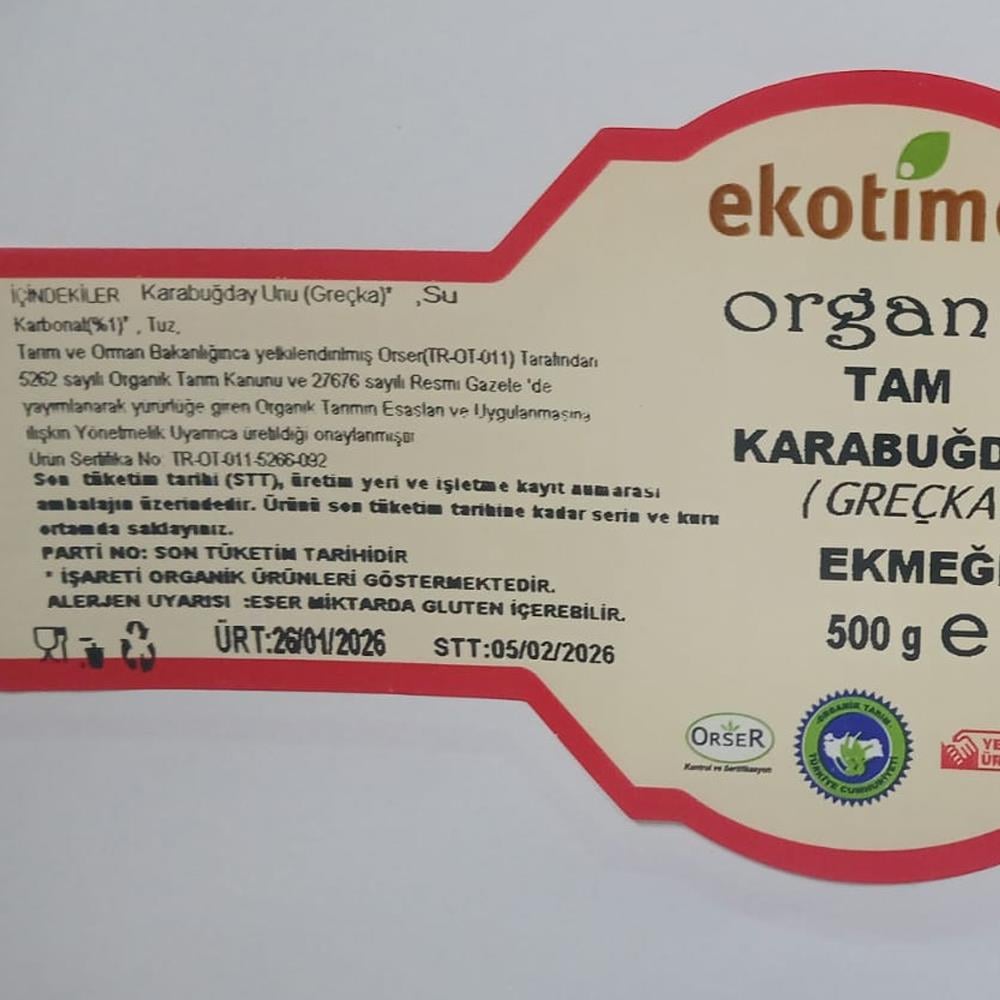 Organik Glutensiz Karabuğday Unu (1 kg) Ekotime