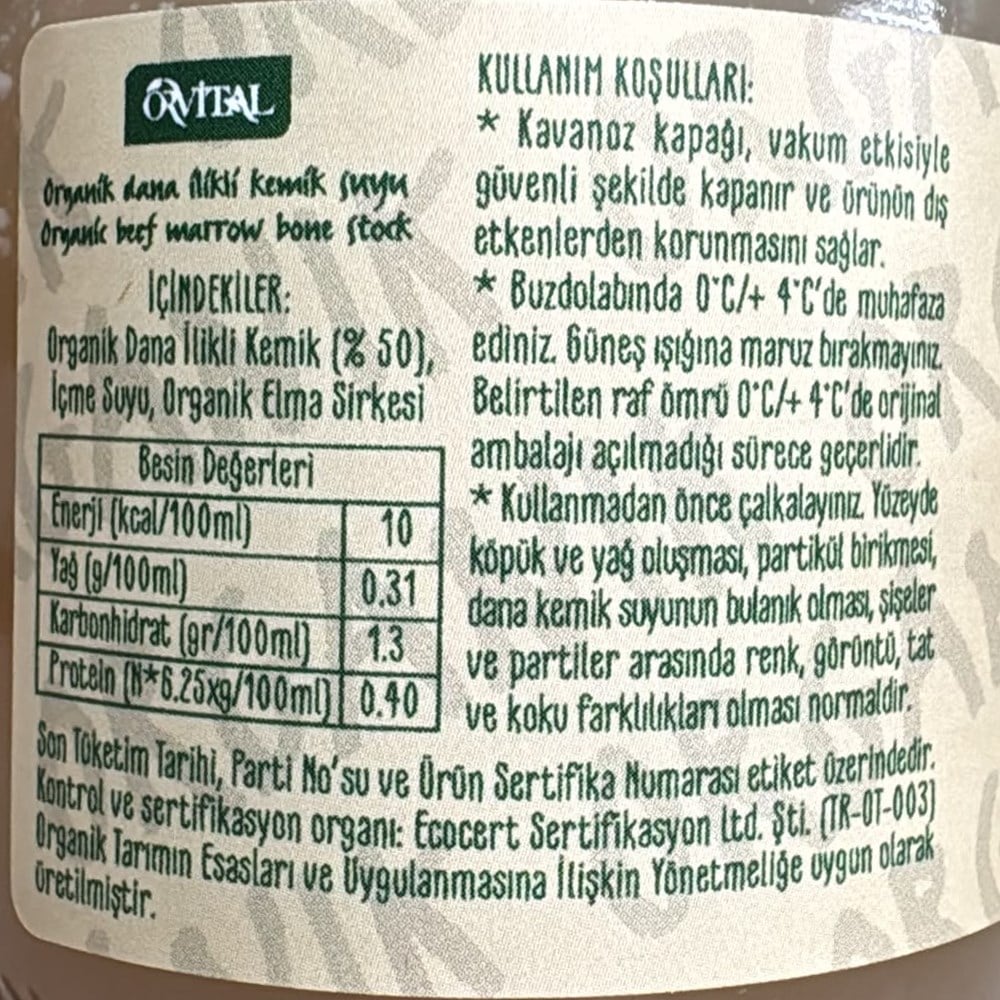 Organik İlikli Kemik Suyu (160 ml) Orvital