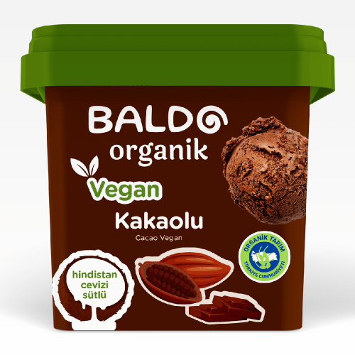 Organik Kakaolu Vegan Dondurma (400 gr) Baldo