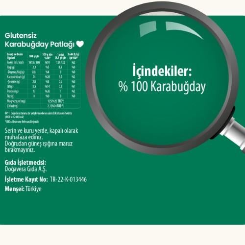 Organik Karabuğday Patlağı (100 gr) Terrastar