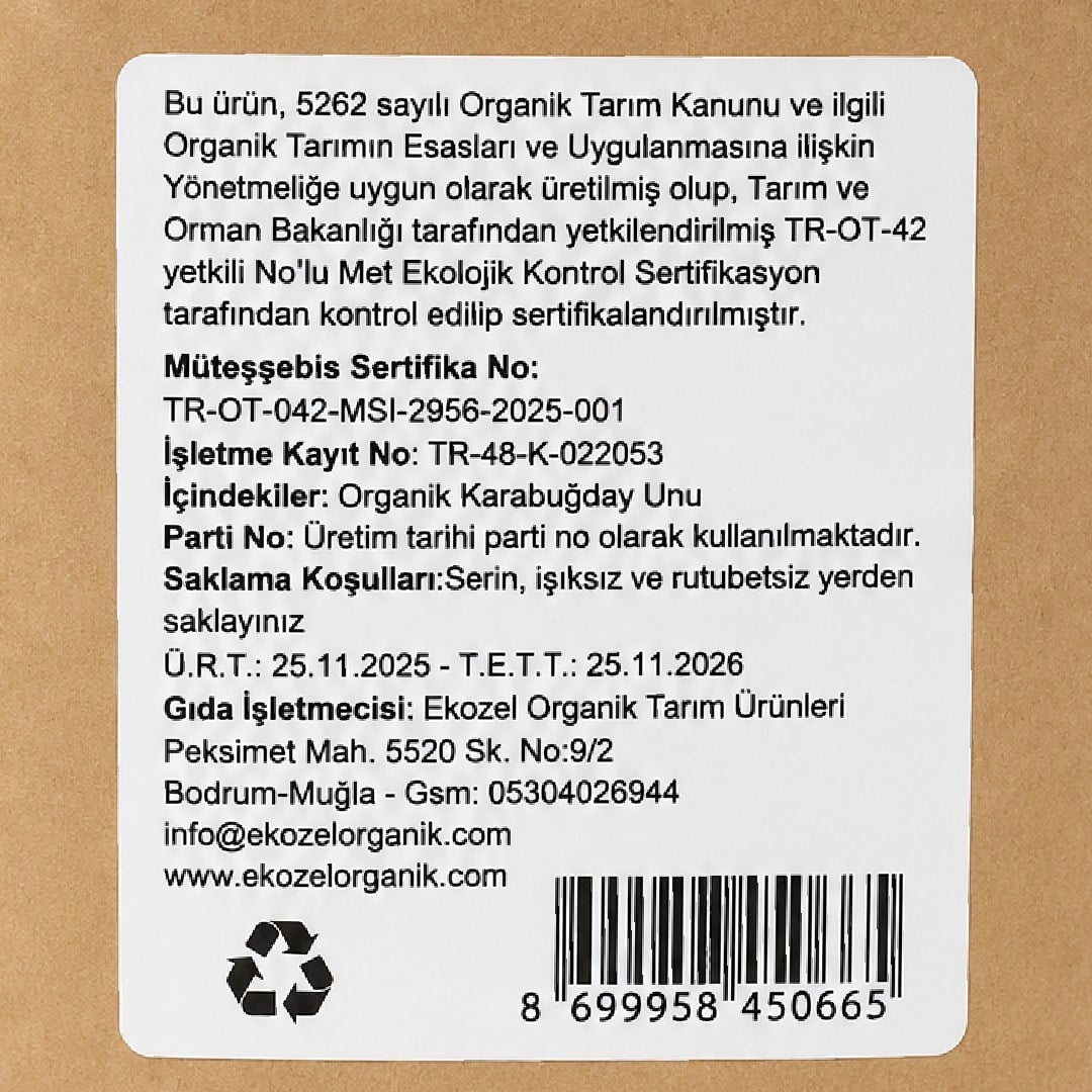 Organik Karabuğday Unu (1 kg) Ekozel