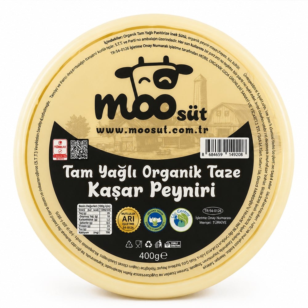 Organik Kaşar Peyniri (400gr) MOO