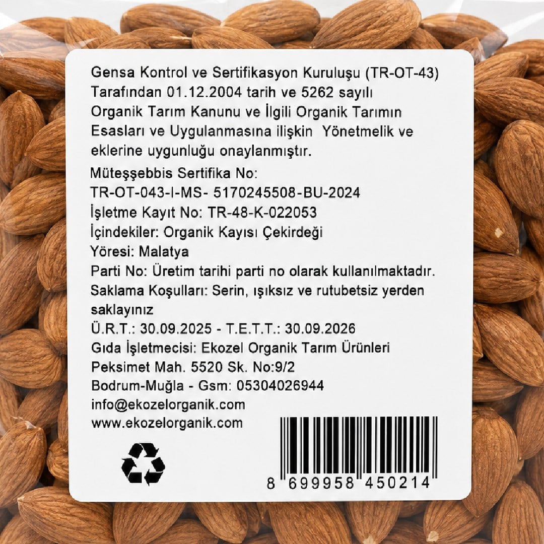 Organik Kayısı Çekirdeği (250 gr) Ekozel