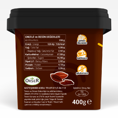 Organik Keçi Kakaolu Dondurma (400 gr) Baldo
