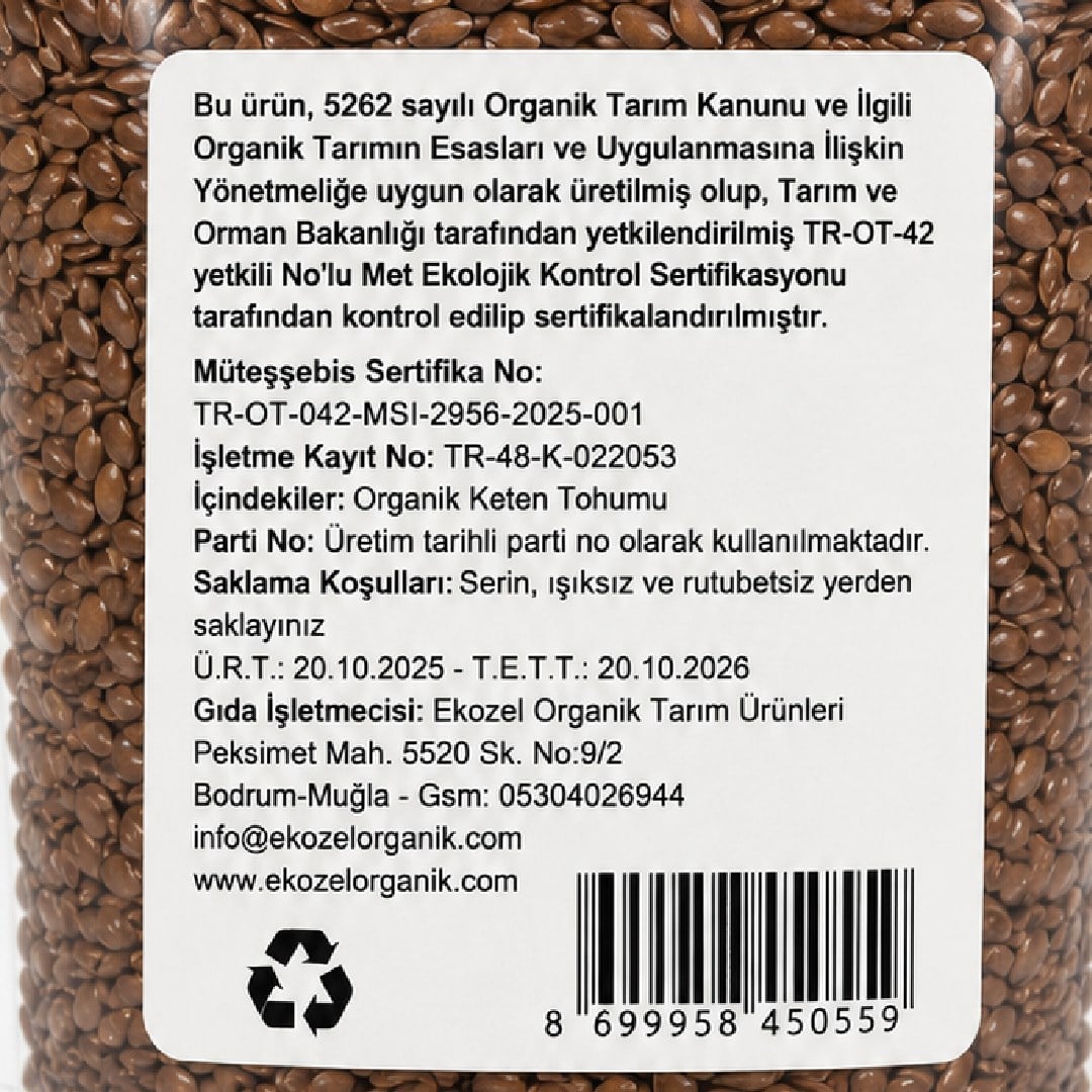 Organik Keten Tohumu (250 g) Ekozel