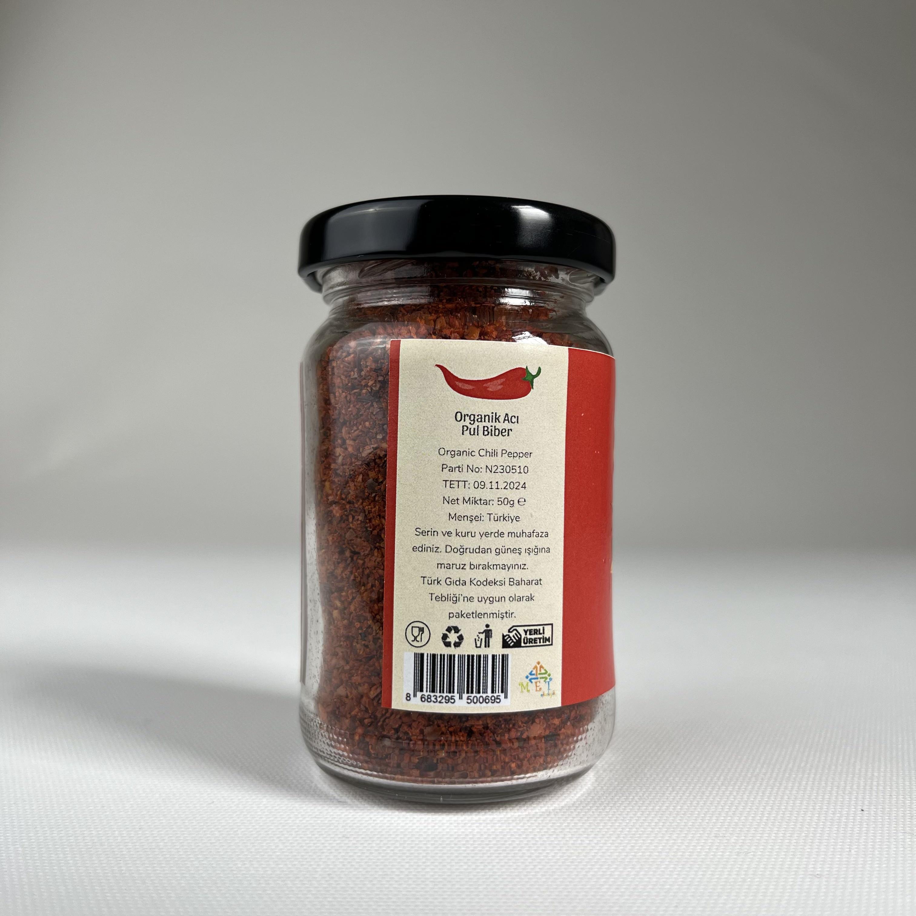 Organik Kırmızı Acı Pul Biber (50 gr) Doğal BiMarket