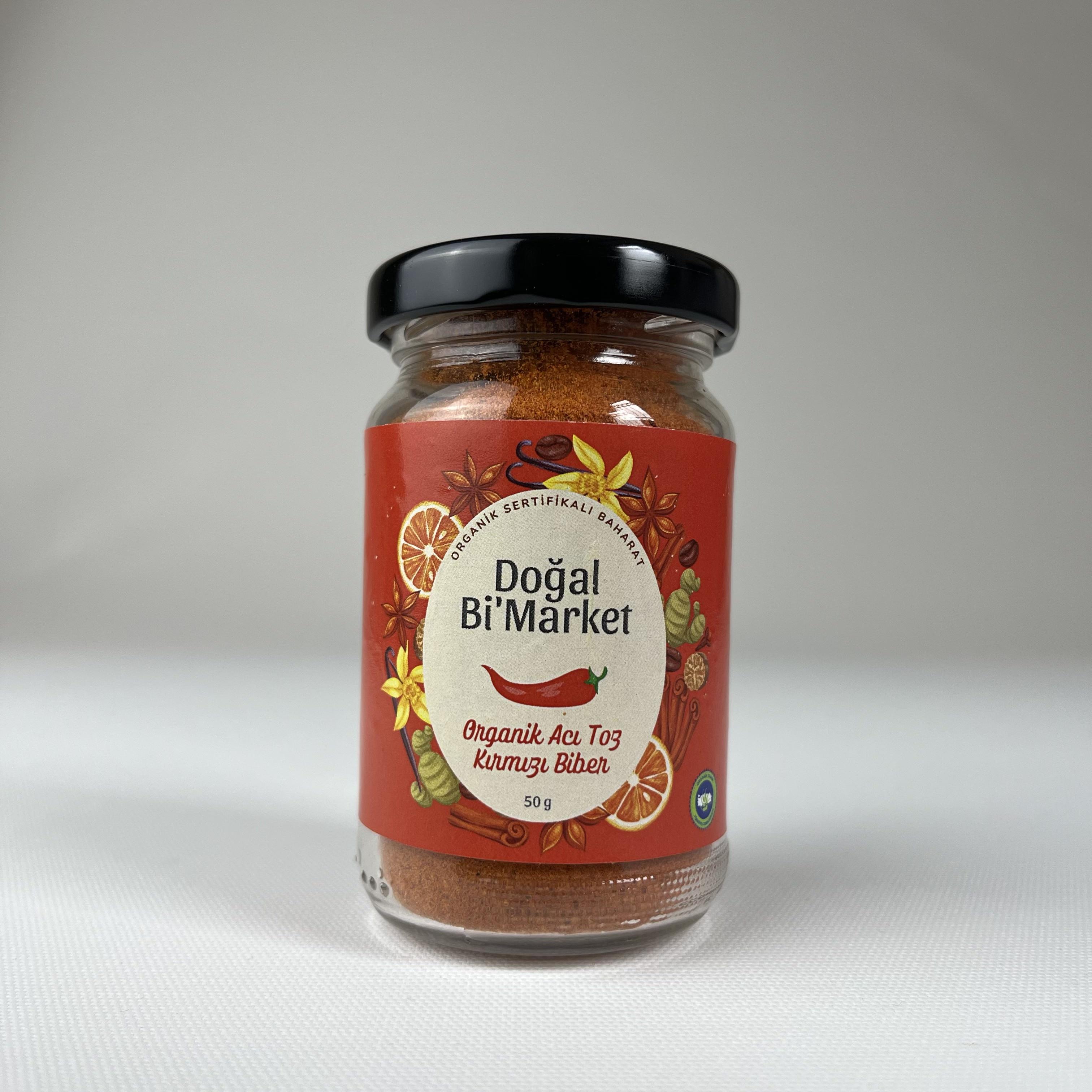 Organik Kırmızı Toz Acı Biber (50 gr) Doğal BiMarket