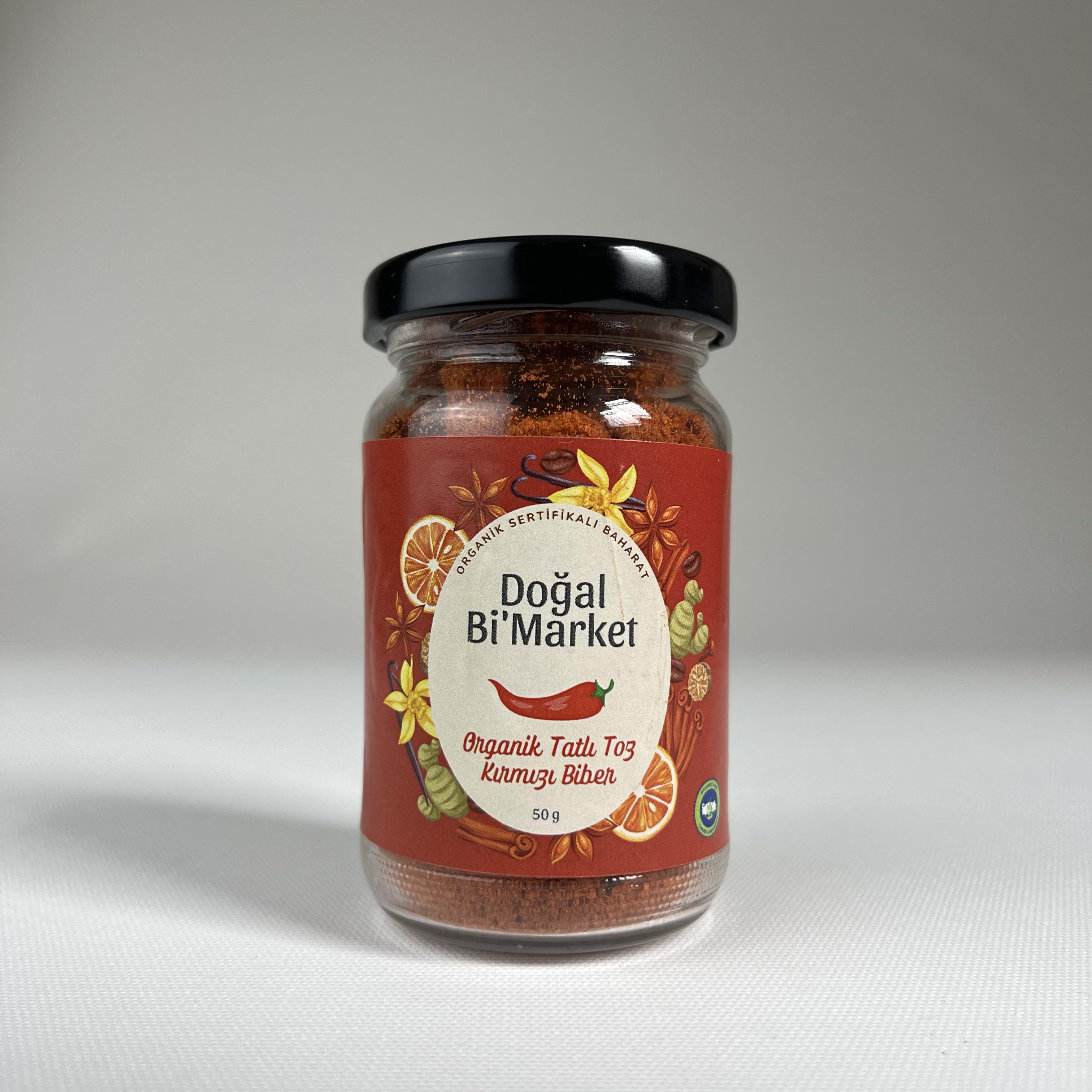 Organik Kırmızı Toz Tatlı Biber (50 gr) Doğal BiMarket