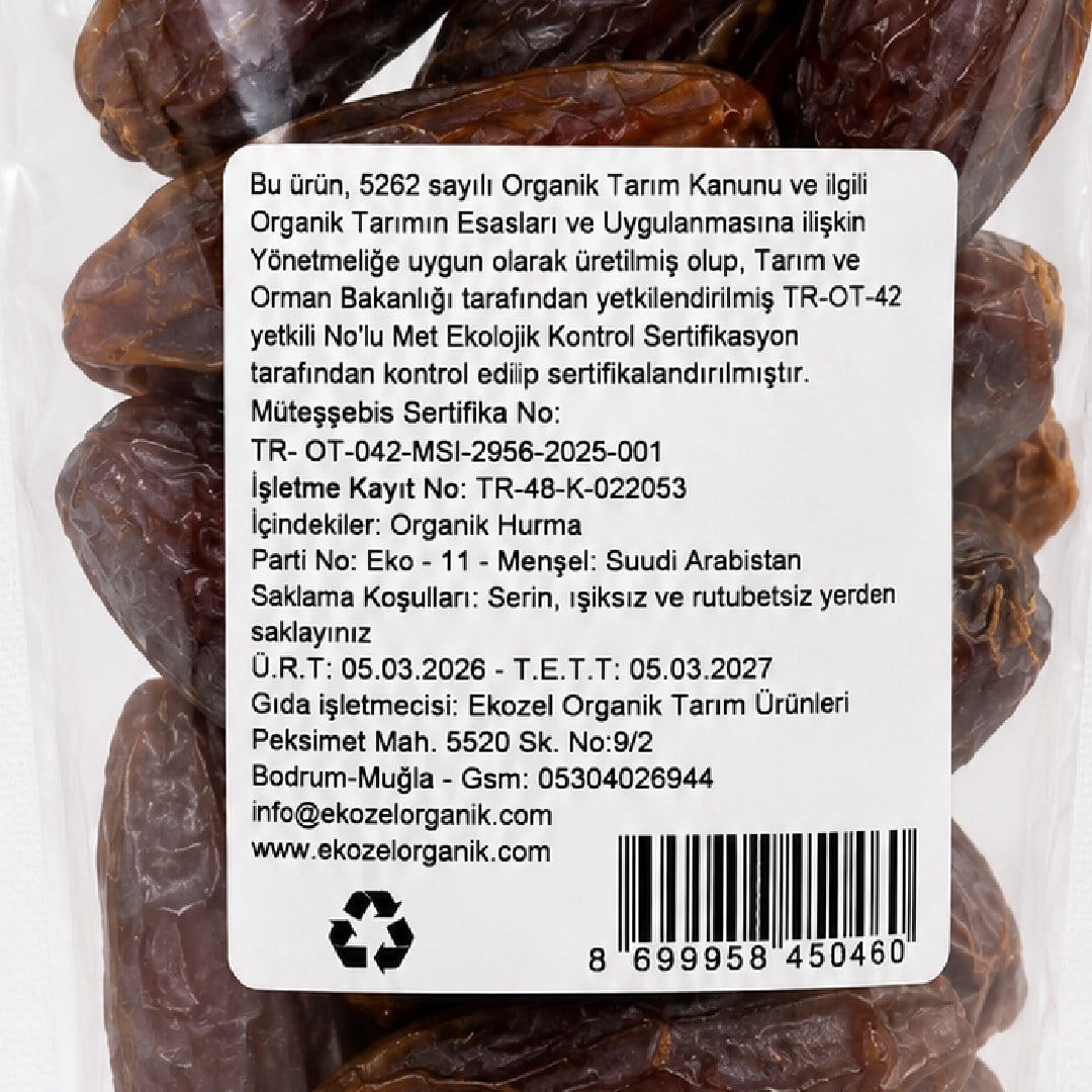 Organik Kuru Hurma (250 gr) Ekozel