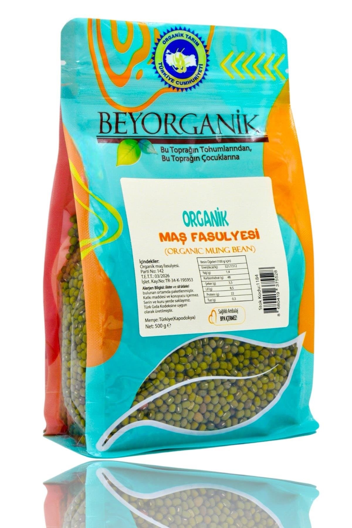 Organik Maş Fasulyesi (500 gr) Beyorganik(Pestisit ve Aflatoksin Analizli)