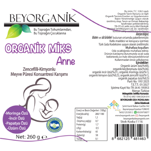 Organik Miks, Anne Dinozor Gücü-Şurup (200 ml) Beyorganik