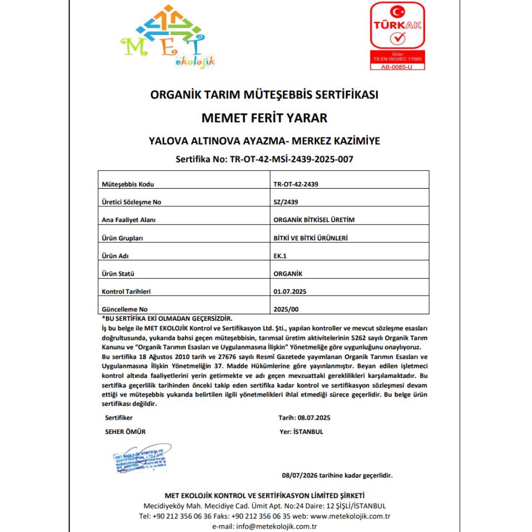 Organik Mürdüm Erik (500 gr) Salih Özkan Çiftliği-Bursa