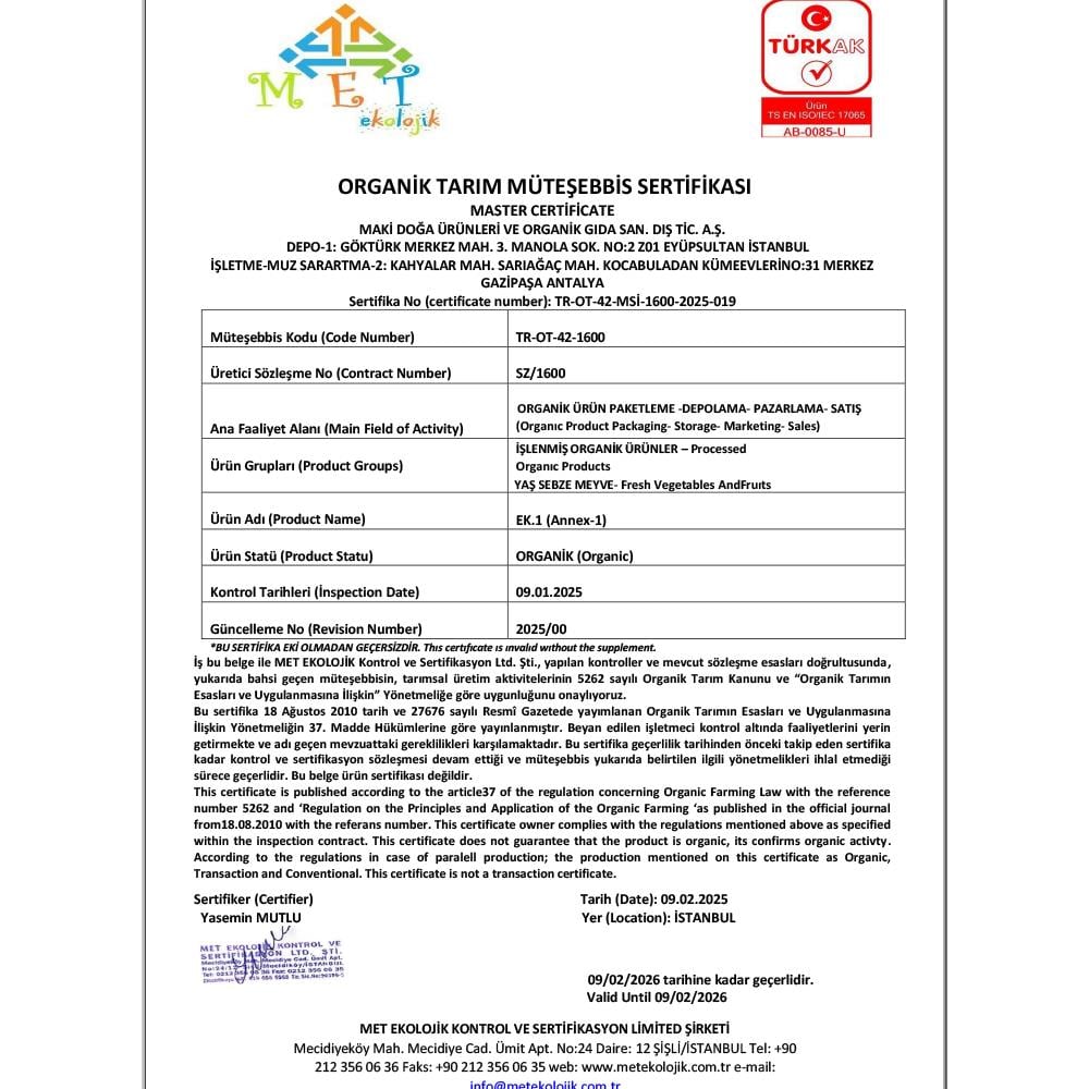 Organik Nar (kg) Talat Çelik Bahçesi-Mersin