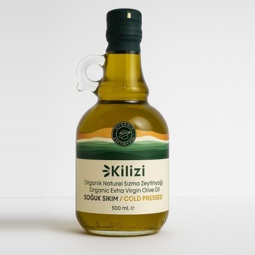 Organik Naturel Sızma Zeytinyağı Cam Şişe (500 ml) Kilizi