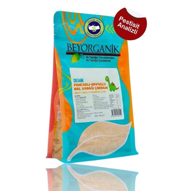 Organik Pancarlı Havuçlu Bal Kabağı Çorbası (160 gr) Beyorganik(Pestisit ve Aflatoksin Analizli)