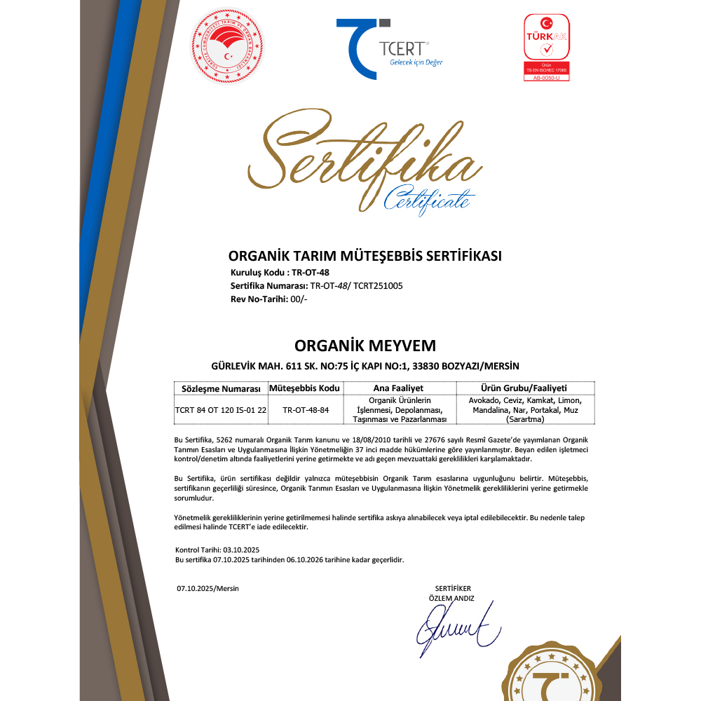 Organik Pikan Ceviz (150 gr) Talat Çelik Bahçesi-Mersin