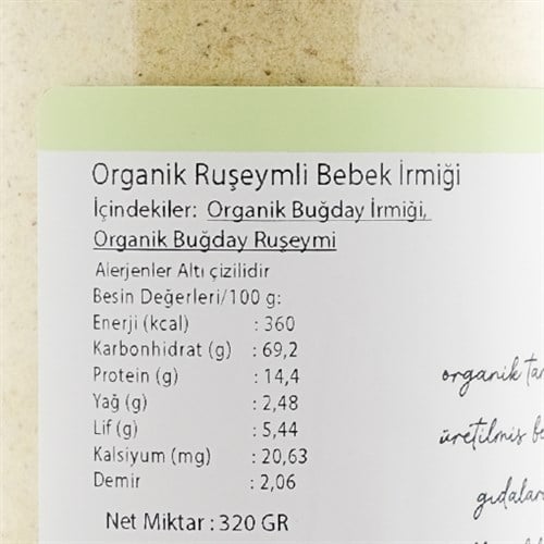 Organik Ruşeymli Bebek İrmiği (320 gr) OG