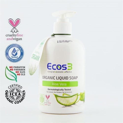 Organik Sıvı Sabun, Aloe Vera (500 ml) Ecos3