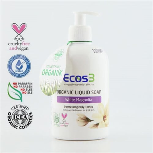 Organik Sıvı Sabun, Beyaz Manolya (500 ml) Ecos3