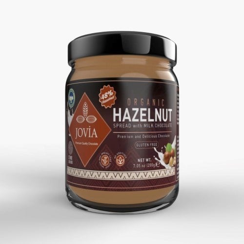 Organik Sütlü Çikolatalı Fındık Kreması %51 Fındıklı (200 gr) Jovia