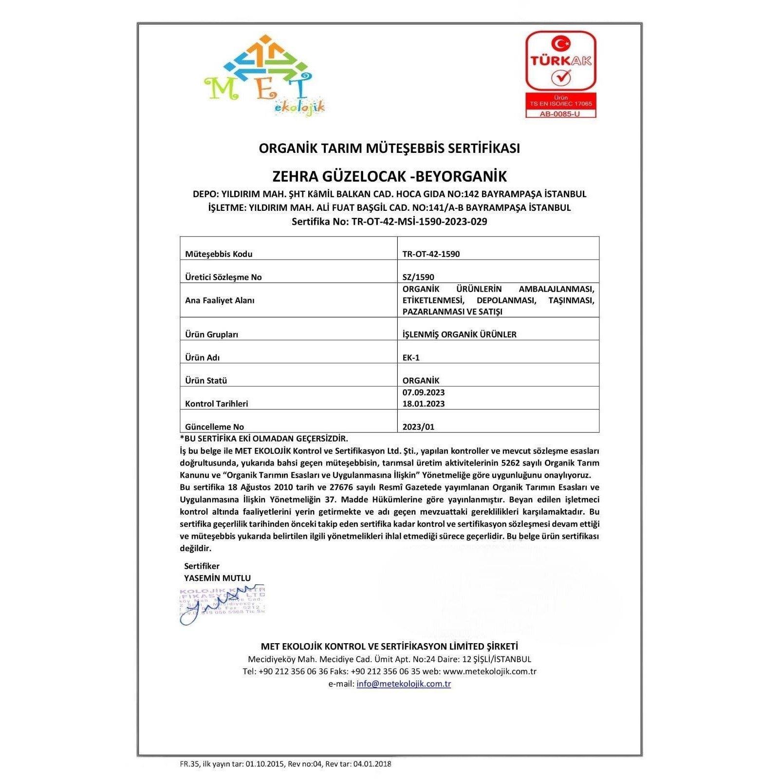 Organik Tahin (600gr) (SALMONELLA ANALİZLİ) Beyorganik