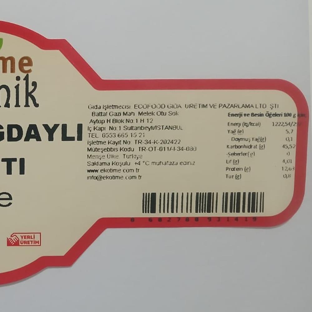 Organik Tam Buğdaylı Mantı (500 gr) Ekotime