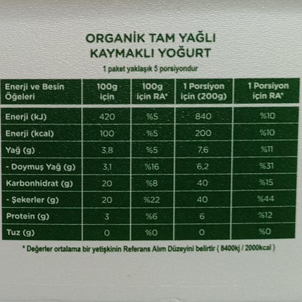 Organik Tam Yağlı Tava Yoğurt (900 gr) Orvital