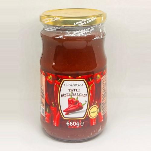 Organik Tatlı Biber Salçası (660 gr) Organicasa