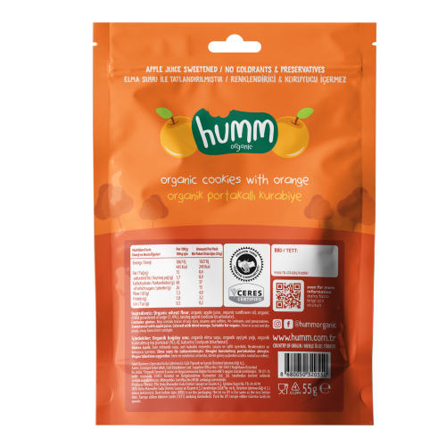 Organik Vegan Portakallı Kurabiye (55 gr) Humm