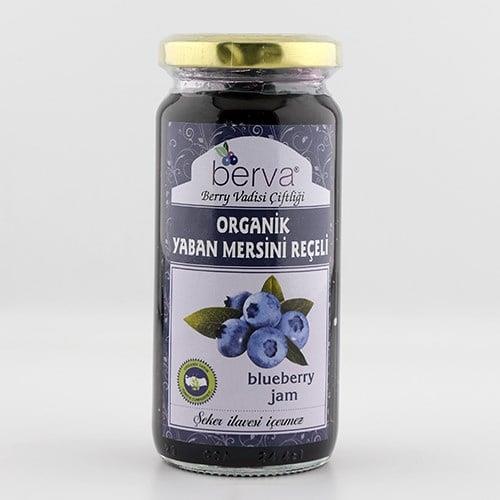 Organik Yaban Mersini Reçeli, Şeker İlavesiz (260 gr) Berva