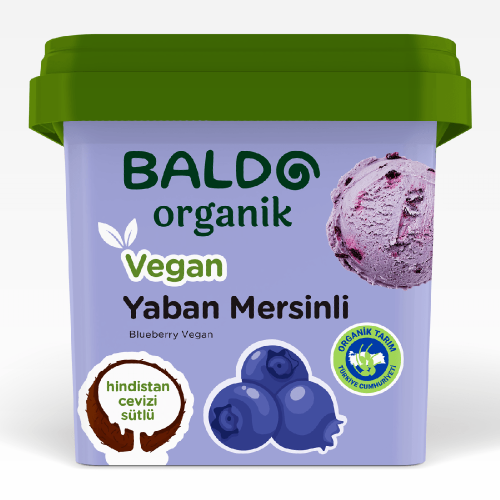 Organik Yaban Mersinli Vegan Dondurma (400 gr) Baldo