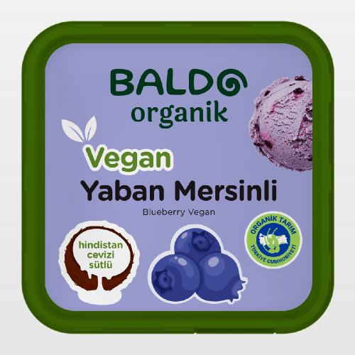 Organik Yaban Mersinli Vegan Dondurma (400 gr) Baldo